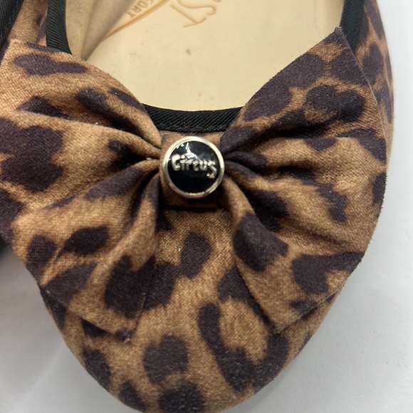 Sam Edelman Connie brown/black bow Ballet Flats Sz 7.5M leopard animal print - Picture 10 of 15